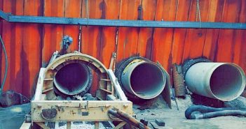 Microtunneling Under the Wolf River in Memphis three fiberglass siphons