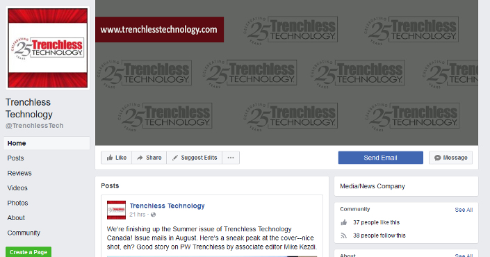 Trenchless Technology Facebook Page