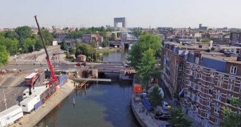 Amsterdam Water Pipeline Gets Successful Trenchless Rehab Drone shot of Amsterdam rehab project