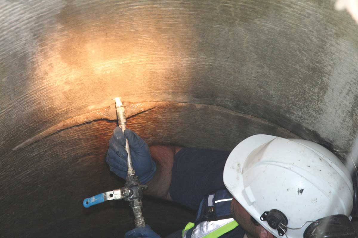 manhole repair: chemical grouting