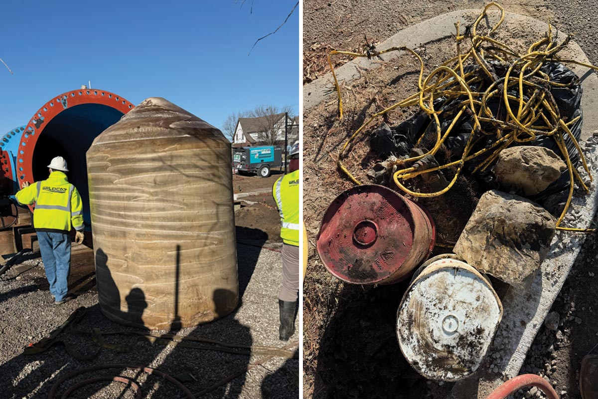 Pigging a pipeline in Kansas. The silo looking thing is the pig. 