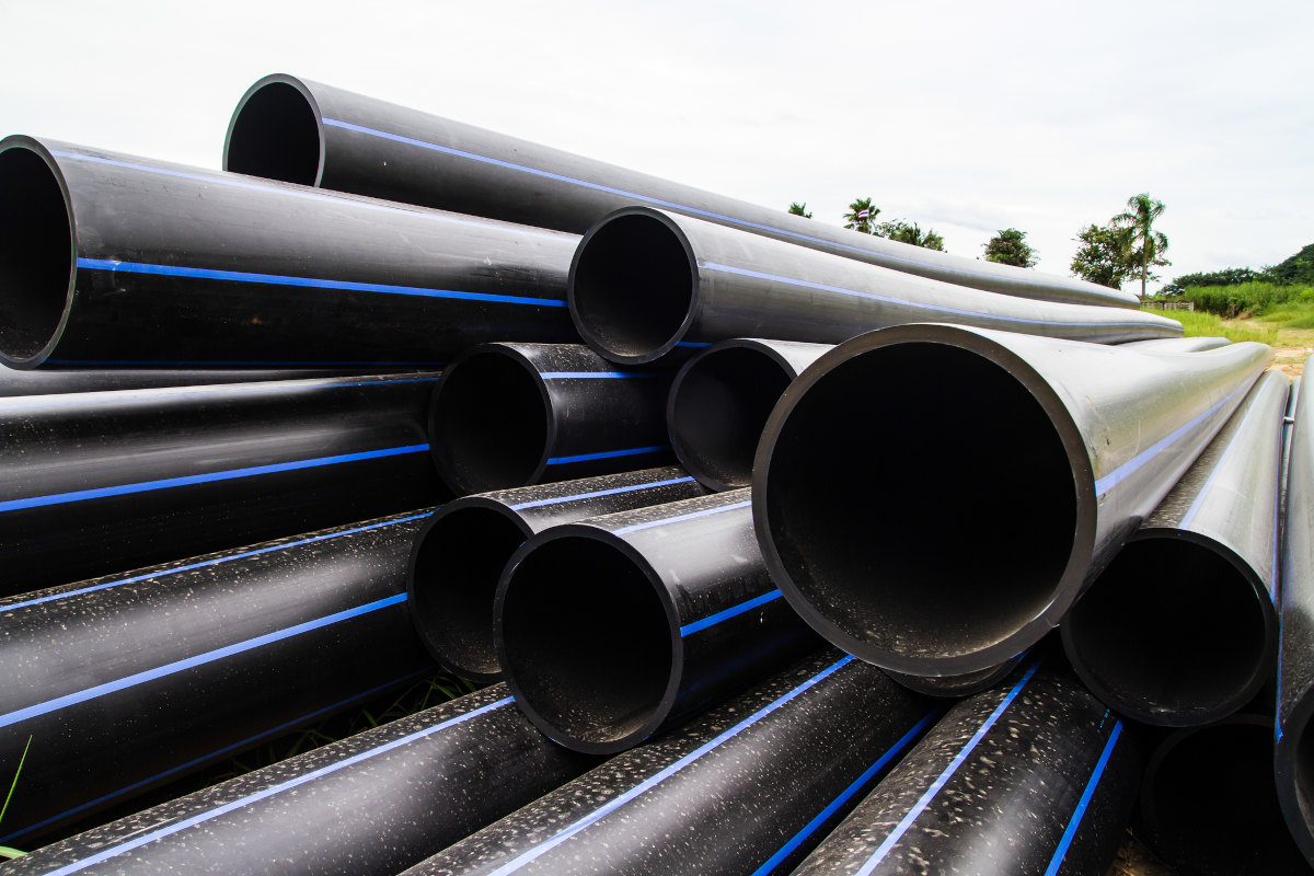 HDPE Pipe Stacked