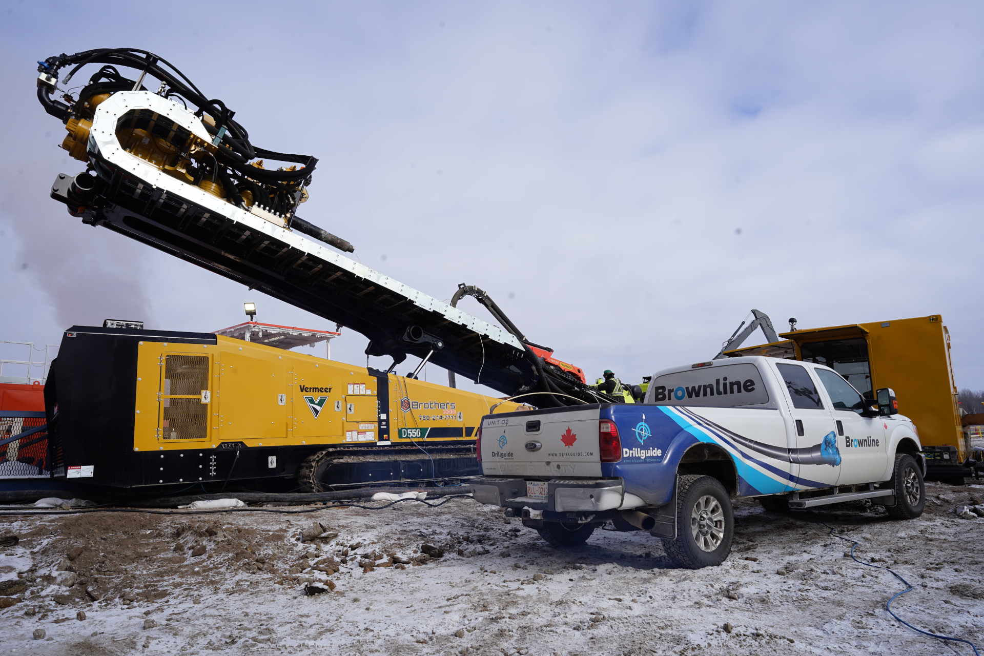 Frog Lake Water Intake Project - Entry side HDD using a Vermeer D550.