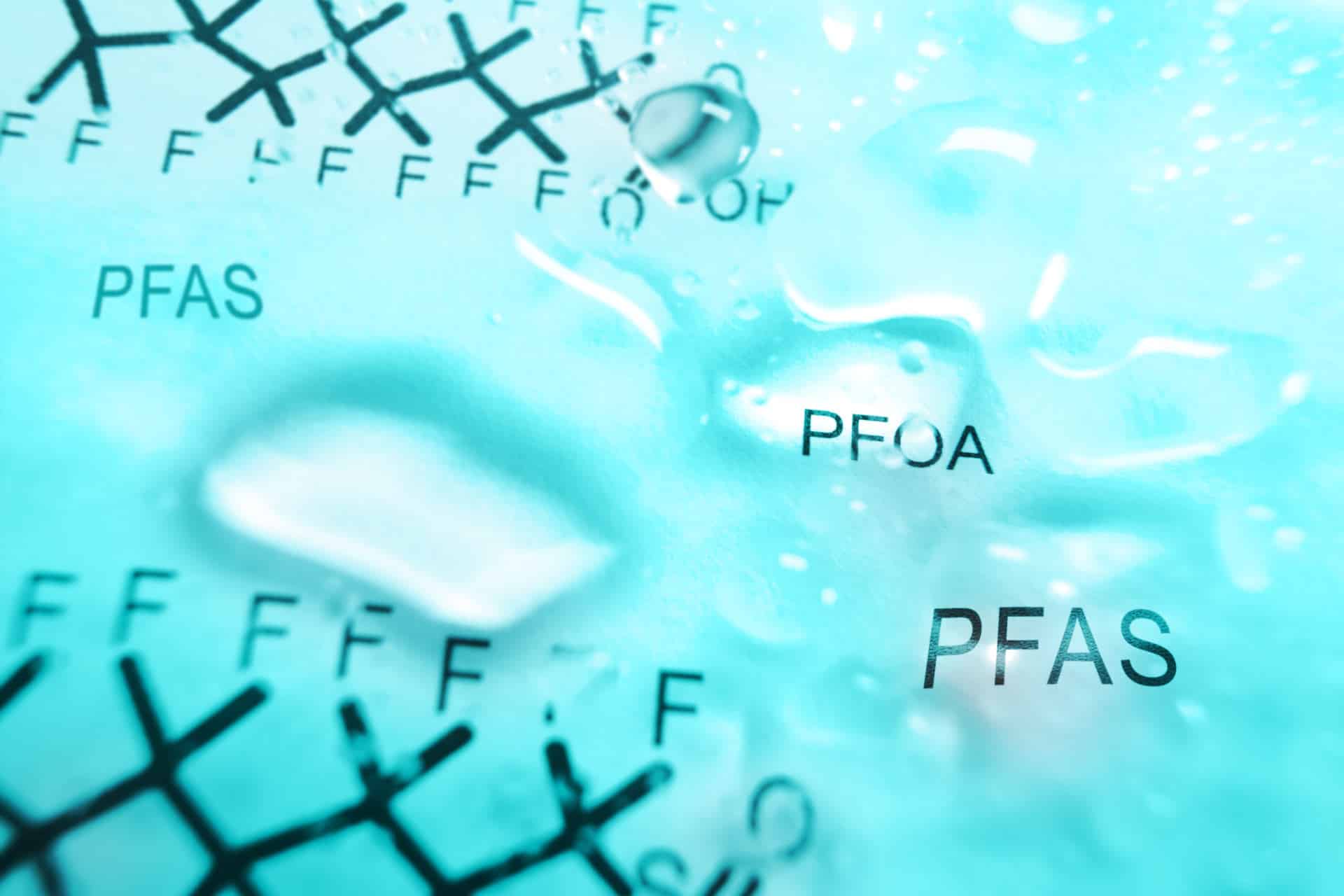 Water Drop PFAS Text
