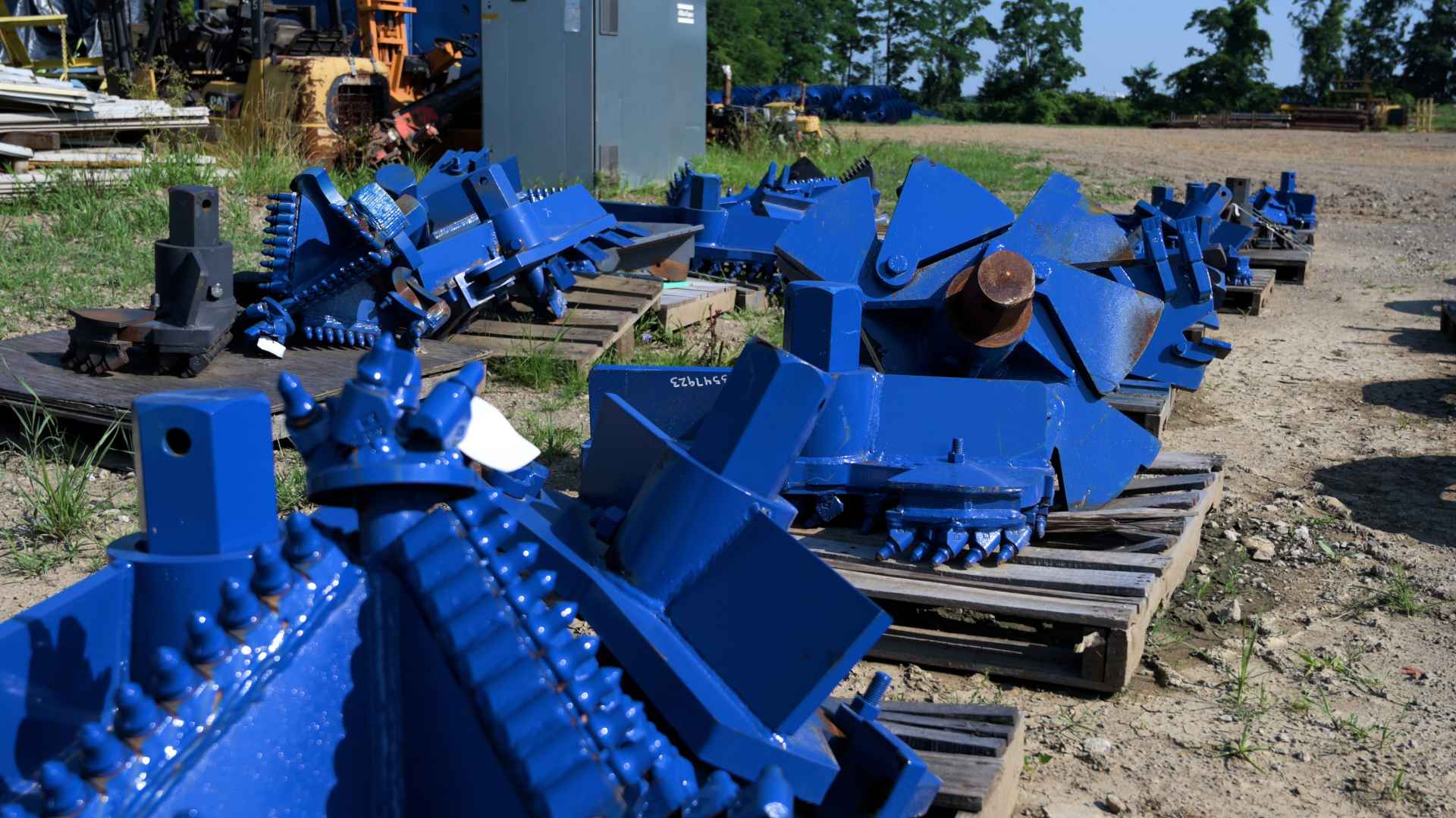 Auger boring cutterheads at the Michael Byrne Mfg. facility.