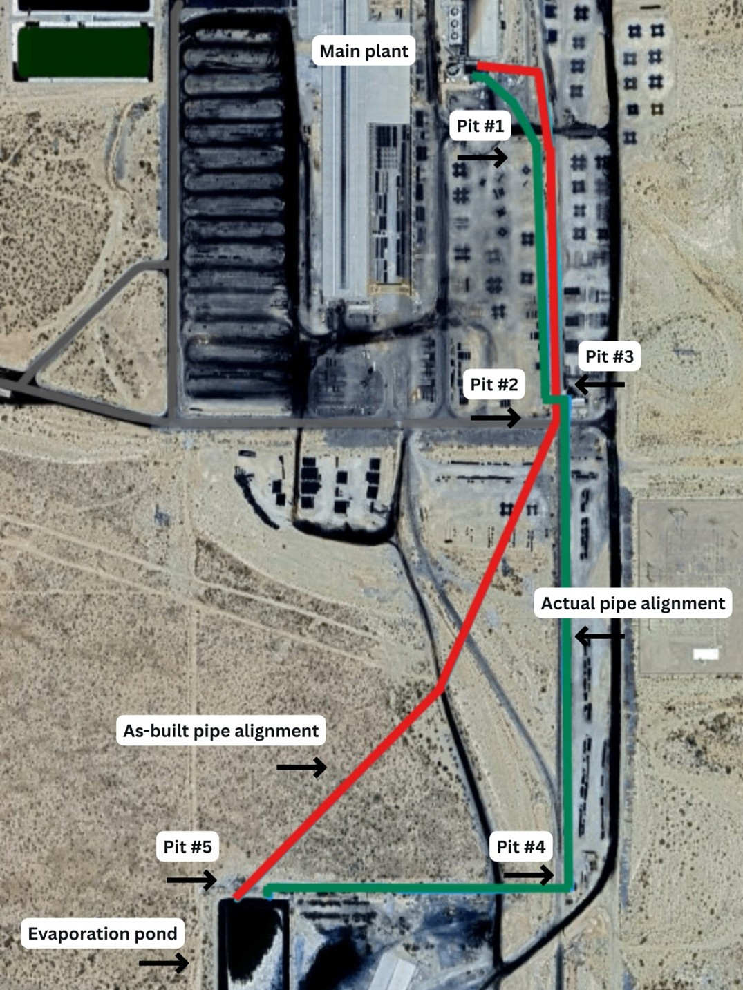 Map of the CPM Pipelines project for Nucor.