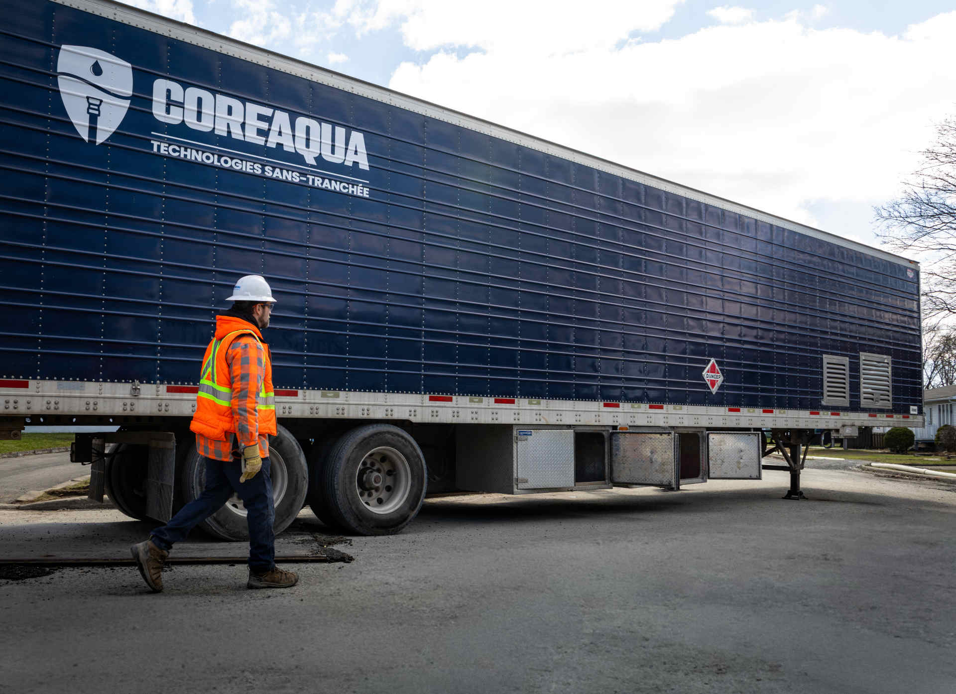 CoreAqua crew on site during an installation in Laval, Quebec.