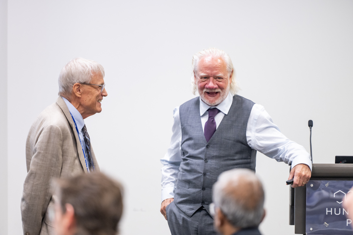 Lynn Osborn and Chrisy Macey ahead of Macey's Bechtel Award lecture.